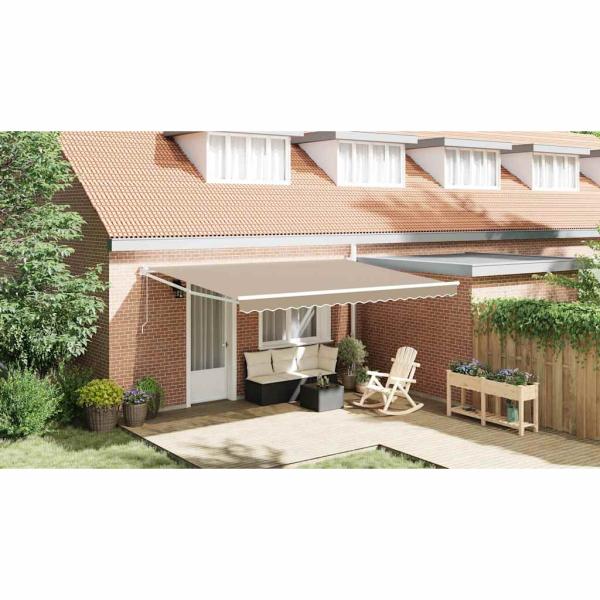 Markise Beige 450 x 300 x 165 cm Polyester und Metall