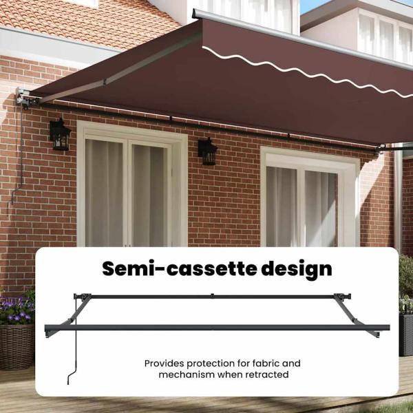 Markisenrahmen Braun 500 x 300 cm Polyester mit PU-Beschichtung