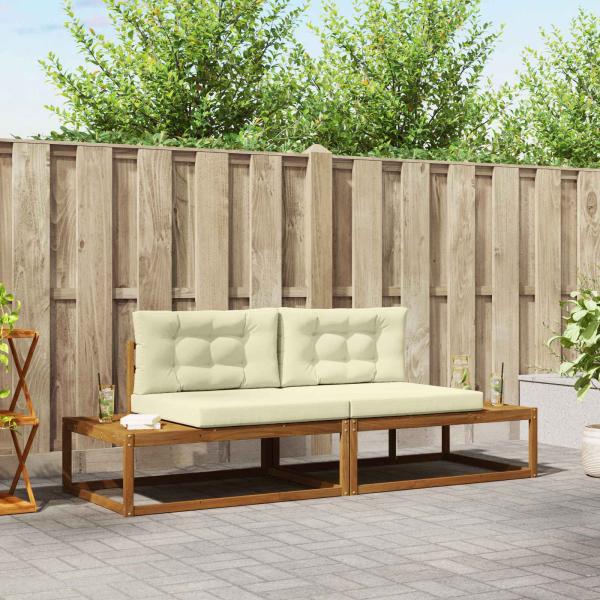 ARDEBO.de - Outdoor-Sofagarnitur mit Kissen Natur und Creme