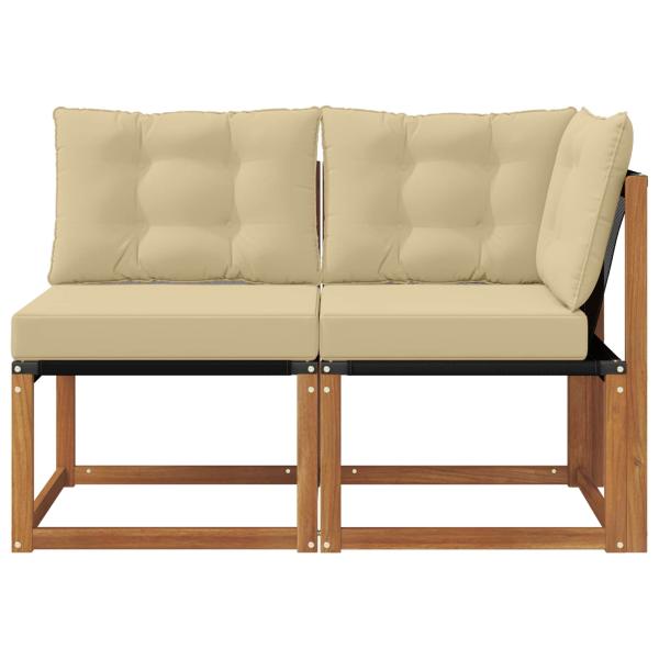 2 stk. Outdoor Mittel- und Ecksofa Natur