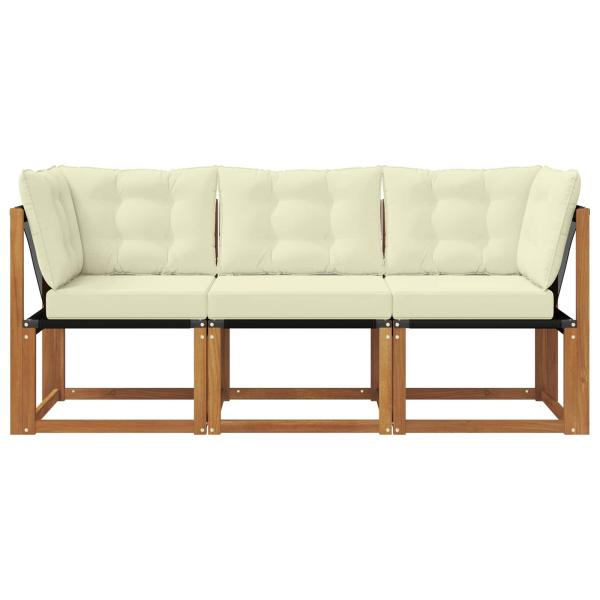 3 stk. Outdoor Mittel- und Ecksofa Natur