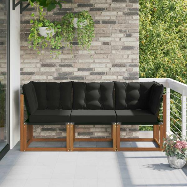 ARDEBO.de - 3 stk. Outdoor Mittel- und Ecksofa Natur