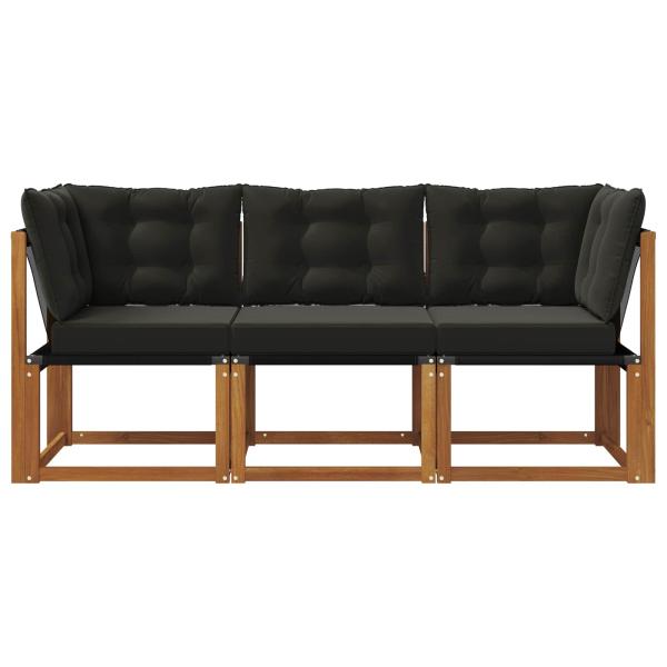 3 stk. Outdoor Mittel- und Ecksofa Natur