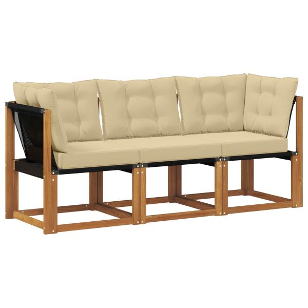3 stk. Outdoor Mittel- und Ecksofa Natur