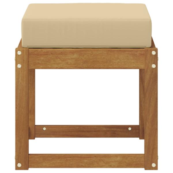 Outdoor Hocker Bank Massivholz Akazie Natur