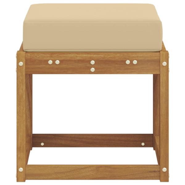 Outdoor Hocker Bank Massivholz Akazie Natur