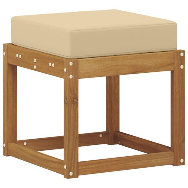 Outdoor Hocker Bank Massivholz Akazie Natur