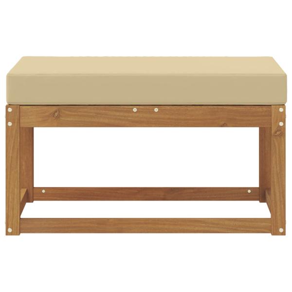 Outdoor Hocker Bank Massivholz Akazie Natur