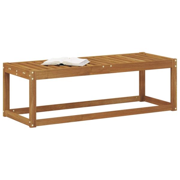 Outdoor Hocker Bank Massivholz Akazie Natur 115 x 43 x 37 cm