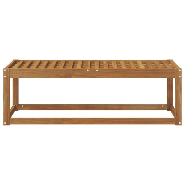 Outdoor Hocker Bank Massivholz Akazie Natur 115 x 43 x 37 cm