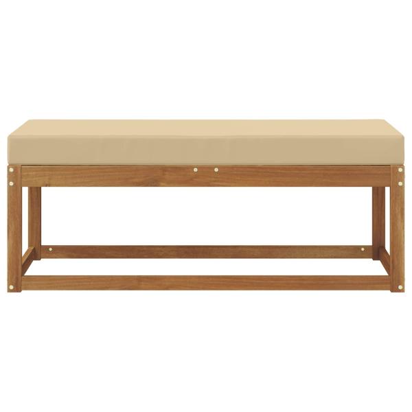 Outdoor Hocker Bank Massivholz Akazie Natur