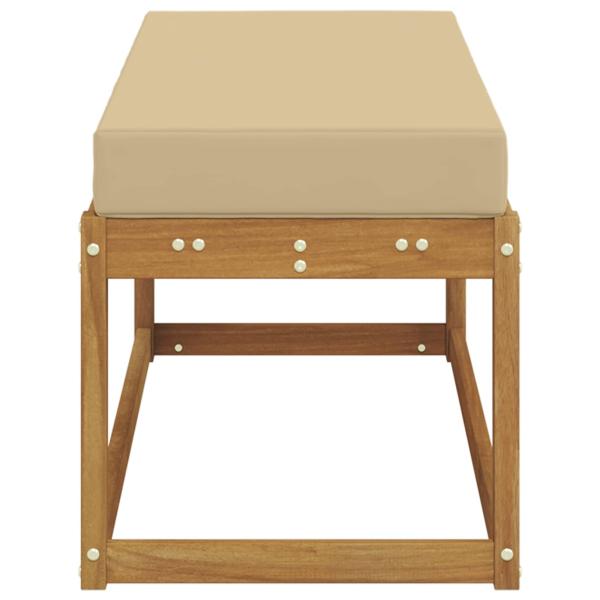 Outdoor Hocker Bank Massivholz Akazie Natur