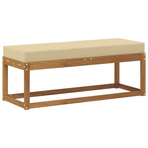 Outdoor Hocker Bank Massivholz Akazie Natur