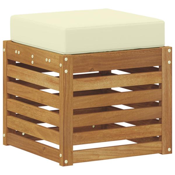 Outdoor Hocker Bank Massivholz Akazie Natur