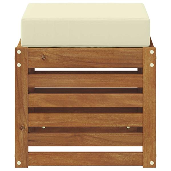 Outdoor Hocker Bank Massivholz Akazie Natur