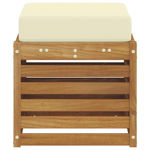 Outdoor Hocker Bank Massivholz Akazie Natur