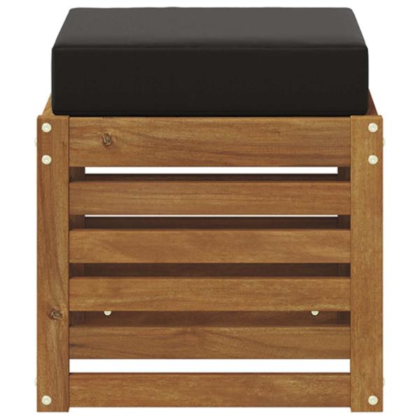 Outdoor Hocker Bank Massivholz Akazie Natur