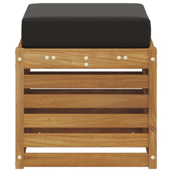 Outdoor Hocker Bank Massivholz Akazie Natur