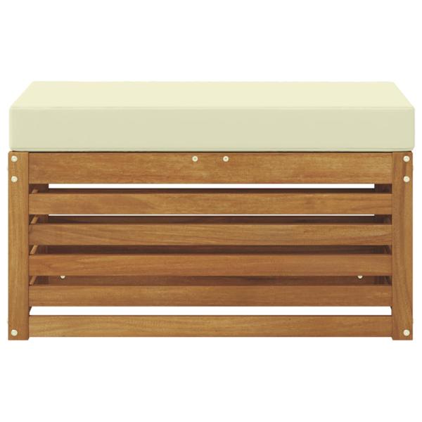 Outdoor Hocker Bank Massivholz Akazie Natur