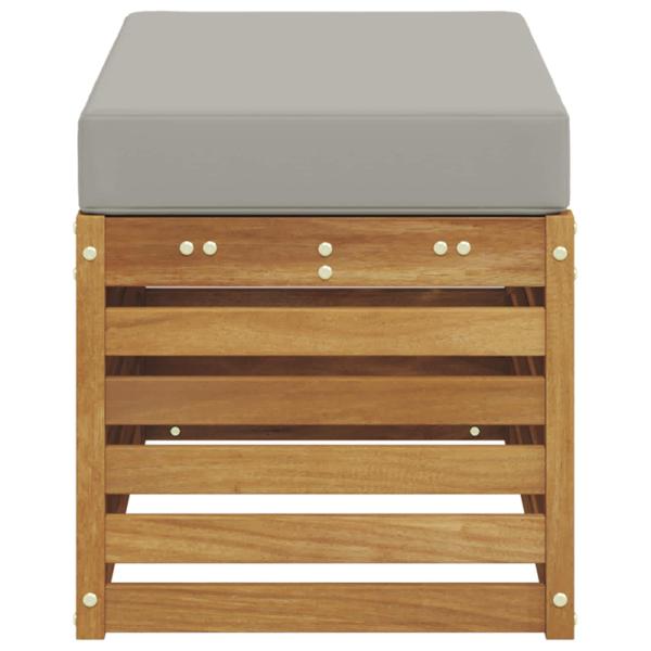 Outdoor Hocker Bank Massivholz Akazie Natur