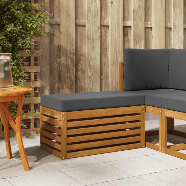 ARDEBO.de - Outdoor Hocker Bank Massivholz Akazie Natur