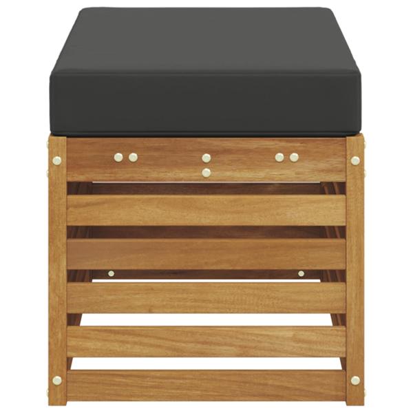 Outdoor Hocker Bank Massivholz Akazie Natur