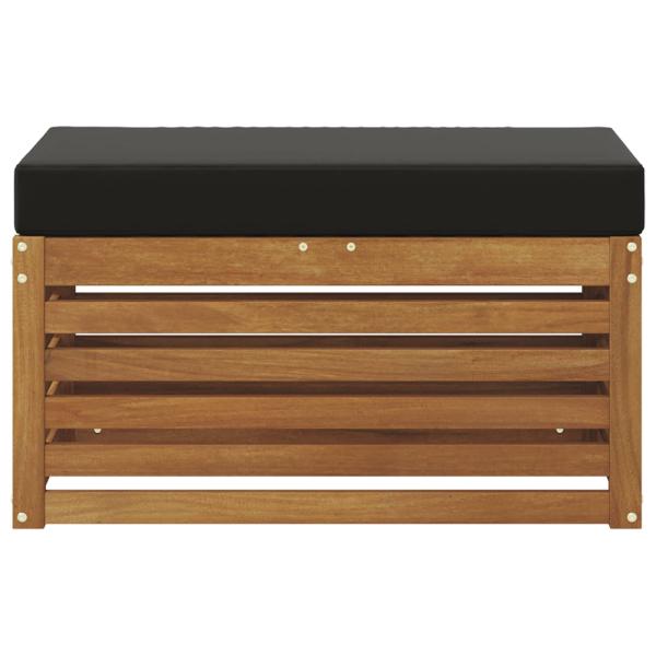 Outdoor Hocker Bank Massivholz Akazie Natur