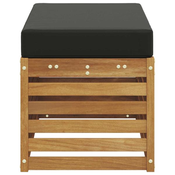 Outdoor Hocker Bank Massivholz Akazie Natur