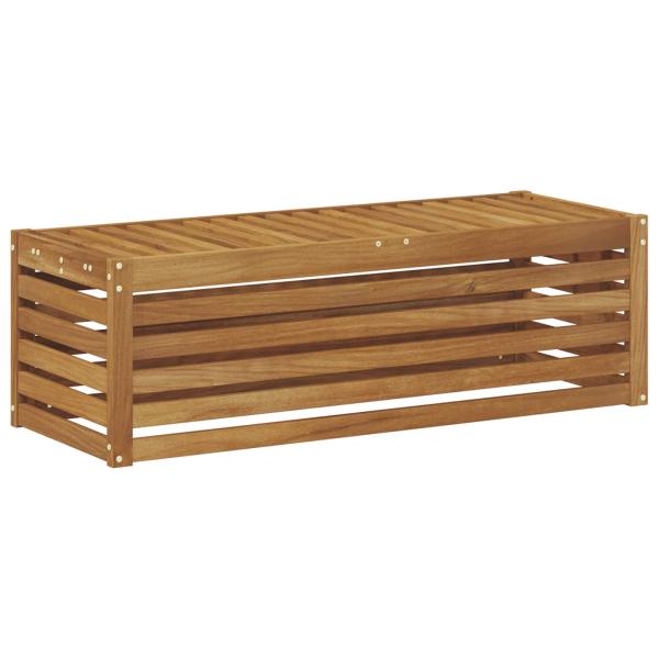 Outdoor Hocker Bank Massivholz Akazie Natur 115 x 43 x 37 cm