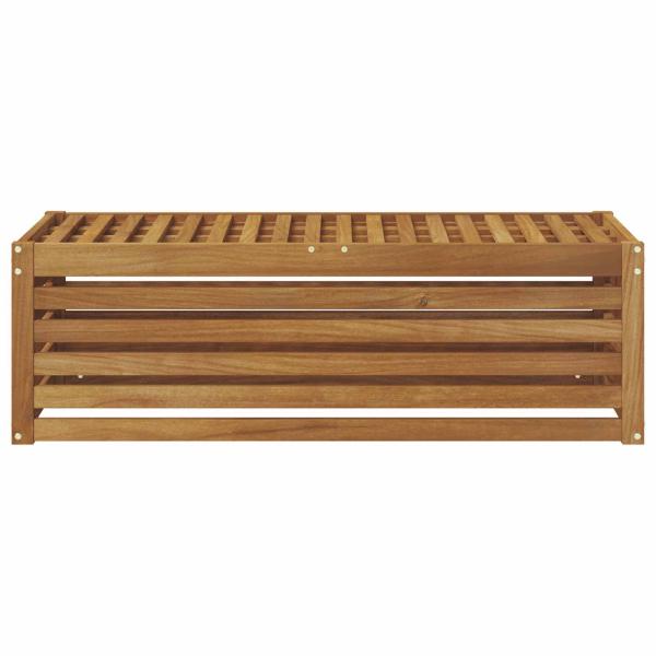 Outdoor Hocker Bank Massivholz Akazie Natur 115 x 43 x 37 cm