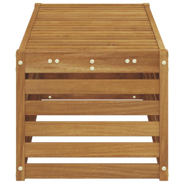 Outdoor Hocker Bank Massivholz Akazie Natur 115 x 43 x 37 cm