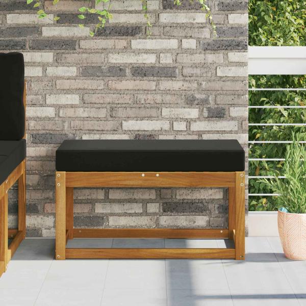 ARDEBO.de - Sitzkissen für Outdoor Schwarz 80 x 40 x 8 cm 100 % Polyester