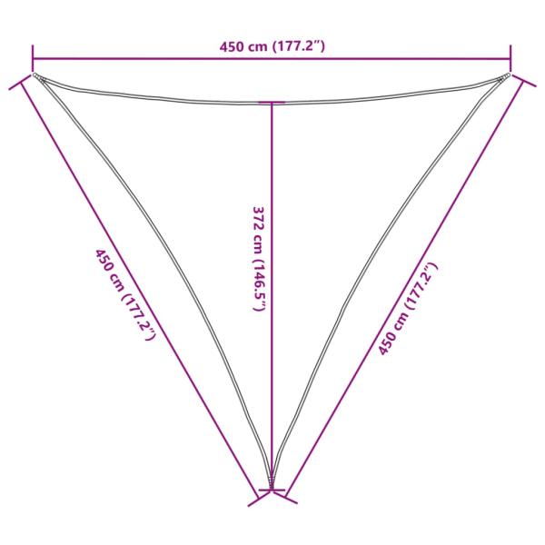 Sonnensegel Oxford-Gewebe Dreieckig 4,5x4,5x4,5 m Rot