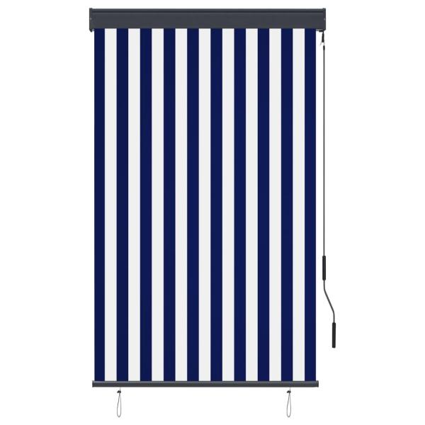 Außenrollo 100 x 250 cm Blau und Weiß