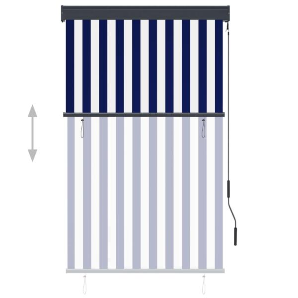 Außenrollo 100 x 250 cm Blau und Weiß