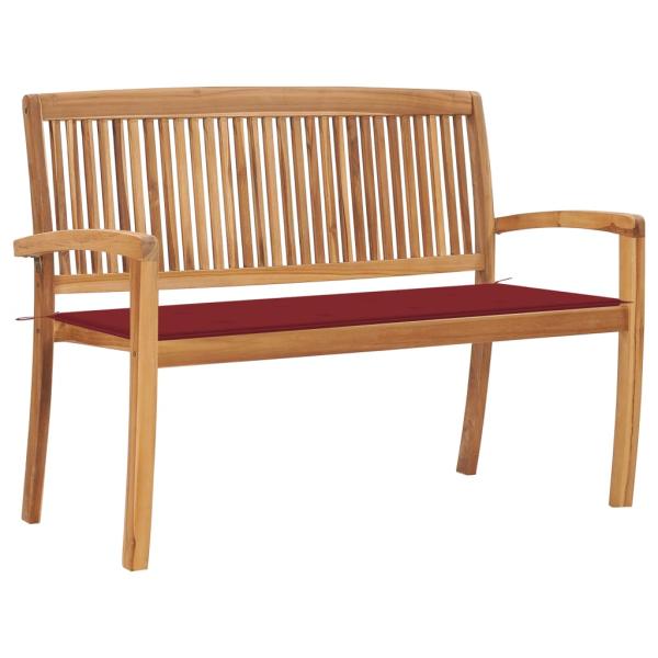 ARDEBO.de - Stapelbare Gartenbank mit Auflage 128,5 cm Massivholz Teak