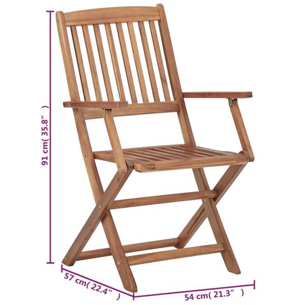 Klappbare Gartenstühle 6 Stk. mit Kissen Massivholz Akazie