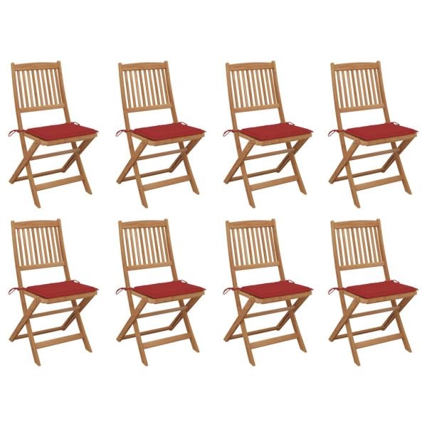 ARDEBO.de - Klappbare Gartenstühle mit Kissen 8 Stk. Massivholz Akazie