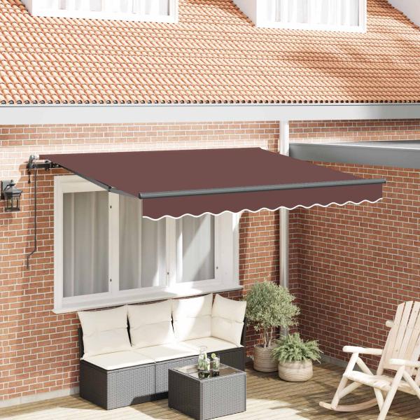ARDEBO.de - Einziehbare Markise Braun 350 x 200 cm Stoff