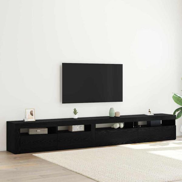 ARDEBO.de - TV-Schrankset 3 pcs Schwarz Eichen-Optik 270 x 35 x 40 cm