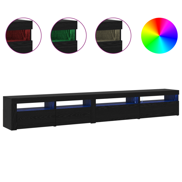 TV-Schrankset 3 pcs Schwarz Eichen-Optik 270 x 35 x 40 cm