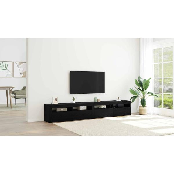 TV-Schrankset 3 pcs Schwarz Eichen-Optik 240 x 35 x 40 cm