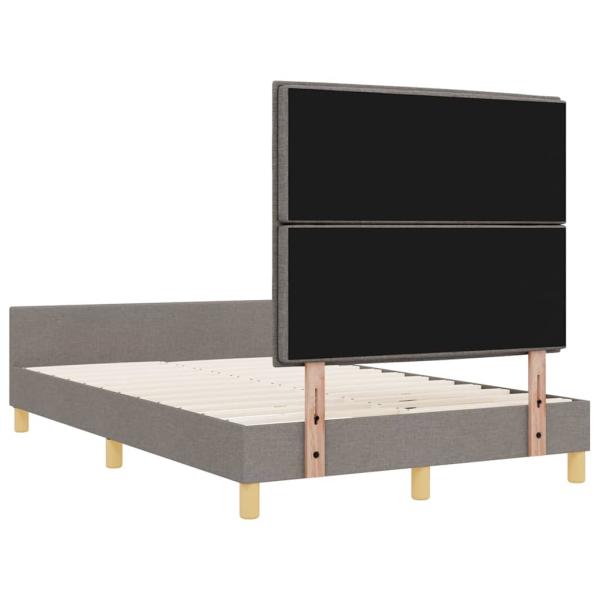 Bettgestell mit Kopfteil Taupe 120 x 190 cm Stoff