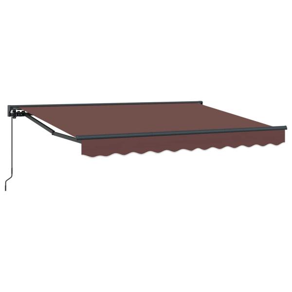 Manuell einziehbare Markise Braun 3,5 x 2 m