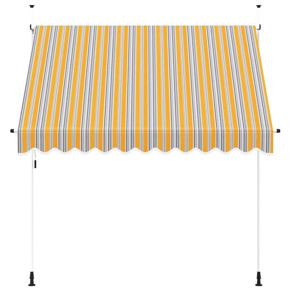 Einziehbare Markise Handbetrieben 250 cm Gelb/Blau Gestreift