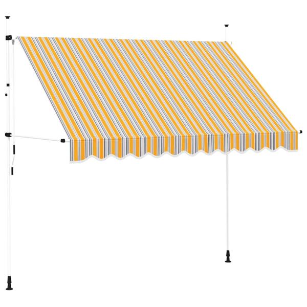 Einziehbare Markise Handbetrieben 300 cm Gelb/Blau Gestreift
