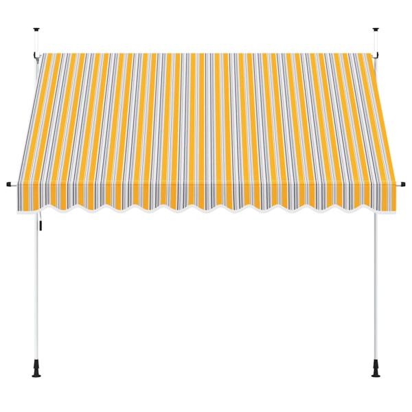 Einziehbare Markise Handbetrieben 300 cm Gelb/Blau Gestreift