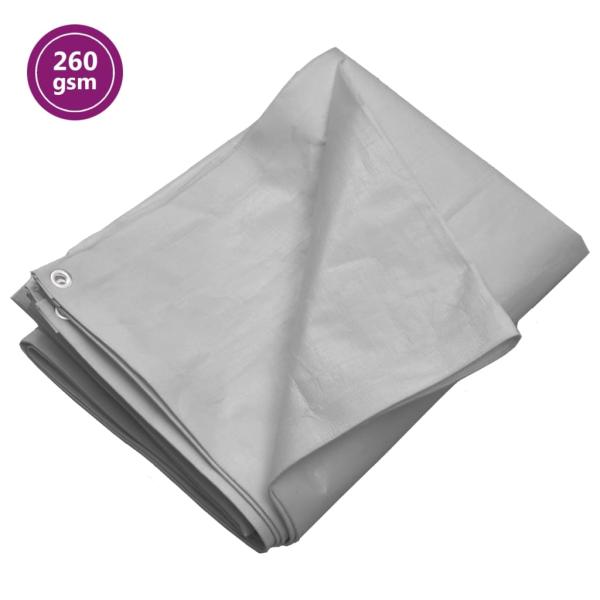 ARDEBO.de - Abdeckplane 260 g/m² 6x10 m Grau HDPE