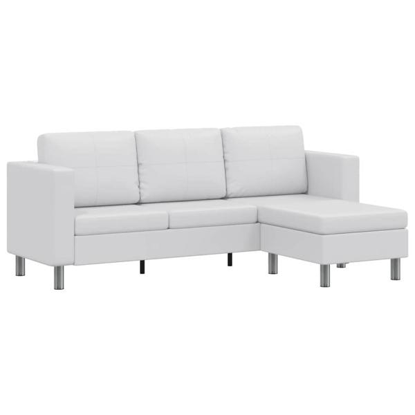 Modulsofa 3-Sitzer Kunstleder Weiß