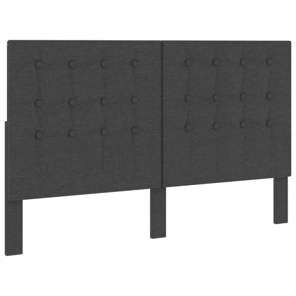 Kopfteil Getuftet Dunkelgrau Stoff 180 x 200 cm